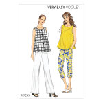Patron vogue 9258f5 top, blouse et pantalon femme - du 42 au 50 - vogue - mondial tissus