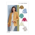 Patron vogue 9338e5 vestes femme ouvertes - du 42 au 50 - vogue - mondial tissus
