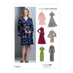 Patron vogue 9345e5 robe chemisier femme 6e5 dclinaisons  coudre - custom fit - du 42 au 50 - vogue ...