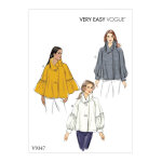 Patron vogue 9347zz veste femme trap�ze manches raglan - du xs au xxl - vogue - mondial tissus