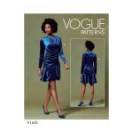 Patron vogue v1632e5 robe drape femme 42 - 50 - vogue - mondial tissus