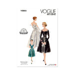 Patron vogue v2003u5 femme robe avec jupon 44 au 52 - vogue - mondial tissus