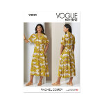 Patron vogue v2024u5 femme robe boutonnage asymrique 44 au 52 - vogue - mondial tissus