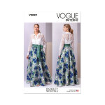 Patron vogue v2029b5 femme robe fendue 36 au 44 - vogue - mondial tissus