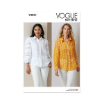 Patron vogue v2031h5 femme chemisier 34 au 42 - vogue - mondial tissus