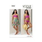 Patron vogue v2038a femme maillot de bain xs au xxl - vogue - mondial tissus
