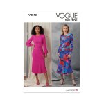 Patron vogue v2043h5 robe ceinture femme du 34 au 42 - vogue - mondial tissus