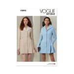 Patron vogue v2092u5 manteau rtro femme 44 - 52 - vogue - mondial tissus