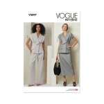 Patron vogue v2097h5 haut v et jupe femme 34 - 42 - vogue - mondial tissus