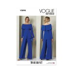Patron vogue v2098y5 haut et pantalon lastiqu femme 46 - 54 - vogue - mondial tissus