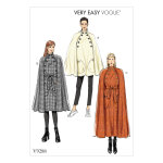 Patron vogue v9288zz manteau cape femme 44 - 54 - vogue - mondial tissus