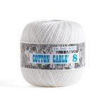 Pelote coton cable  crochet n8 blanc - mondial tissus