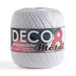 Pelote de fil � crocheter d�co8 m�tal - blanc - mondial tissus