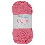 Pelote fil  tricoter caline 50g 100% coton merceris - col. 111 rose bonbon - mondial tissus