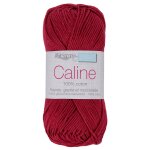 Pelote fil � tricoter caline 50g 100% coton merceris� - col. 114 rouge bordeaux - mondial tissus