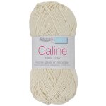 Pelote fil � tricoter caline 50g 100% coton merceris� - col. 154 �cru - mondial tissus