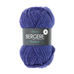 Pelote de fil  tricoter duvetine bleu - bergre de france - bergre de france - mondial tissus