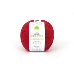 Pelote de fil � tricoter eco vita 3 recycl�e rouge n�555 - dmc - dmc - mondial tissus