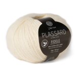 Pelote de fil � tricoter fid�le blanc cass� 140 m - plassard - plassard - mondial tissus