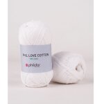 Pelote de fil  tricoter love coton blanc - phildar - phildar - mondial tissus