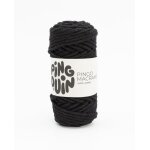 Pelote de fil � tricoter macram� noir - pingouin - pingouin - mondial tissus