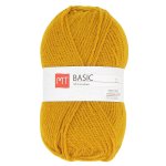 Pelote de fil  tricoter mt basic jaune moutarde - mt - mondial tissus