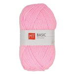 Pelote de fil  tricoter mt basic rose poudr - mt - mondial tissus