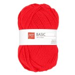 Pelote de fil  tricoter mt basic rouge - mt - mondial tissus