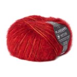 Pelote de fil  tricoter neptune rouge vermillon 110m - plassard - plassard - mondial tissus