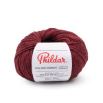Pelote de fil  tricoter phil soie mrinos grenat phildar - phildar - mondial tissus