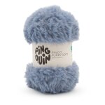 Pelote de fils � tricoter pingo furry soft bleu glacier - pingouin - pingouin - mondial tissus