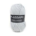 Pelote de fil  tricoter tradi - merino gris clair 200m - plassard - plassard - mondial tissus