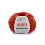 Pelote de fil  tricoter merino aran orange - katia col 50 - katia - mondial tissus