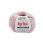 Pelote de fil  tricoter merino aran vieux rose - katia col 53 - katia - mondial tissus