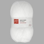 Pelote de fil  tricoter mt basic baby blanche - mt - mondial tissus
