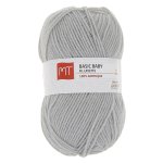 Pelote de fil  tricoter mt basic baby gris clair - mt - mondial tissus