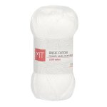 Pelote de fil � tricoter mt basic coton blanc - mt - mondial tissus