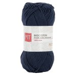 Pelote de fil � tricoter mt basic coton bleu marine - mt - mondial tissus