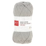 Pelote de fil � tricoter mt basic coton gris perle - mt - mondial tissus