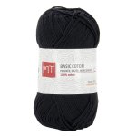 Pelote de fil � tricoter mt basic coton noir - mt - mondial tissus