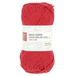 Pelote de fil  tricoter mt basic coton rouge - mt - mondial tissus