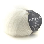 Pelote de fil  tricoter tweet blanc cass - plassard - plassard - mondial tissus