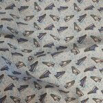 Percale coton chemise blanche et bleu ciel impression digitale sneakers - mondial tissus
