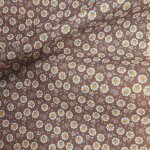 Percale coton chemise marron impression digitale fleur orange - mondial tissus