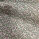 Percale coton chemise verte impression digitale fleur rose - mondial tissus