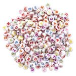 Perles acryliques rondes alphabet pastel 40g 7 x 0. 3 mm - mondial tissus