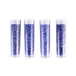 Perles rocaille en tubes 8g bleues fonc� 4 pi�ces - mondial tissus