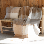 Plaid carreaux beija beige 130 x 180 cm - mondial tissus