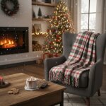 Plaid carreaux rouge et vert nol - mt - mondial tissus