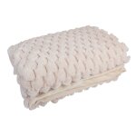 Plaid fausse fourrure losange cru 130 x 170 cm - mt - mondial tissus